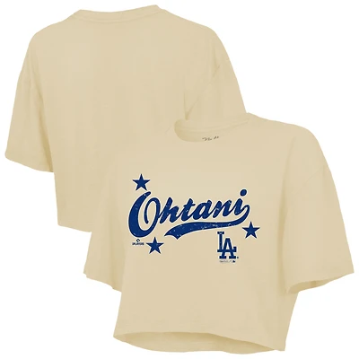 Haut court boxy crème Shohei Ohtani des Dodgers de Los Angeles pour femme Majestic Threads