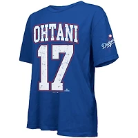 T-shirt surdimensionné pour femme Majestic Threads Shohei Ohtani Royal Los Angeles Dodgers avec nom et numéro