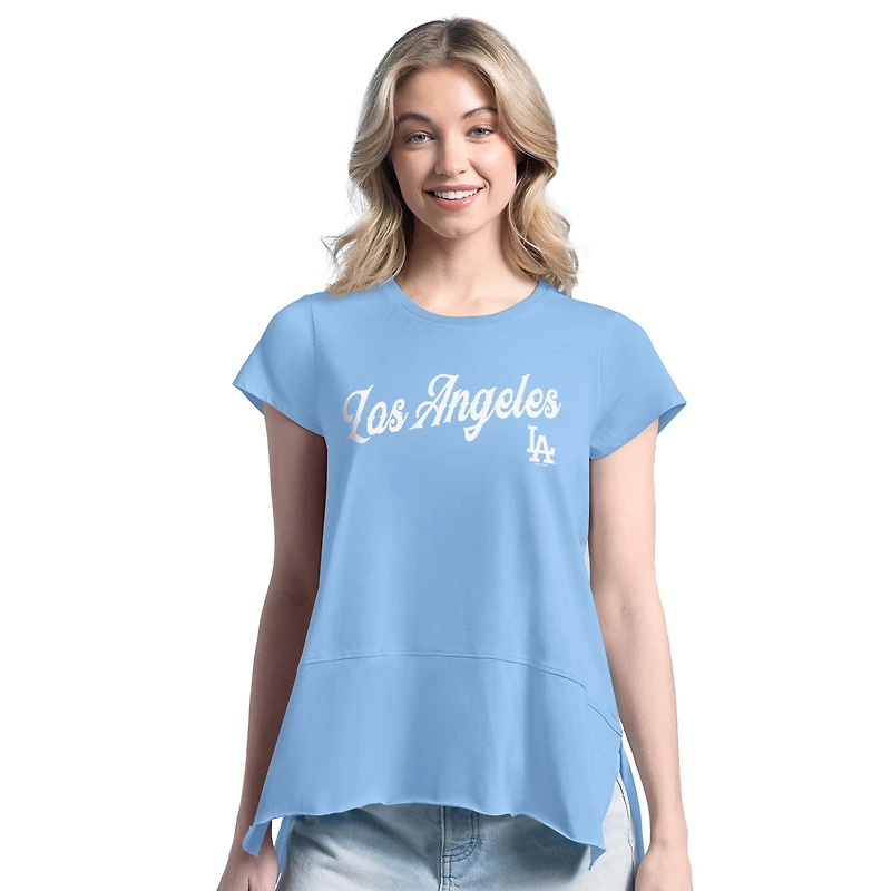 T-shirt bleu clair Margaritaville pour femme des Dodgers de Los Angeles « Gametime is Paradise »