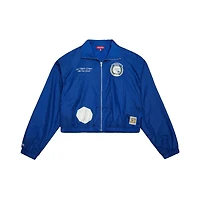 Veste zippée en nylon bleu pour femme Mitchell & Ness des Dodgers de Los Angeles, collection Cooperstown