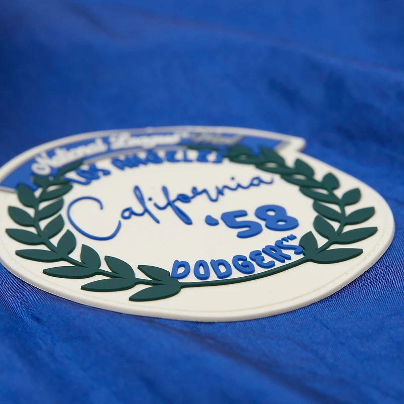 Veste zippée en nylon bleu pour femme Mitchell & Ness des Dodgers de Los Angeles, collection Cooperstown