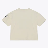 Women's Mitchell & Ness  Cream Los Angeles Dodgers Cooperstown Yacht Rock Boxy Cropped T-Shirt