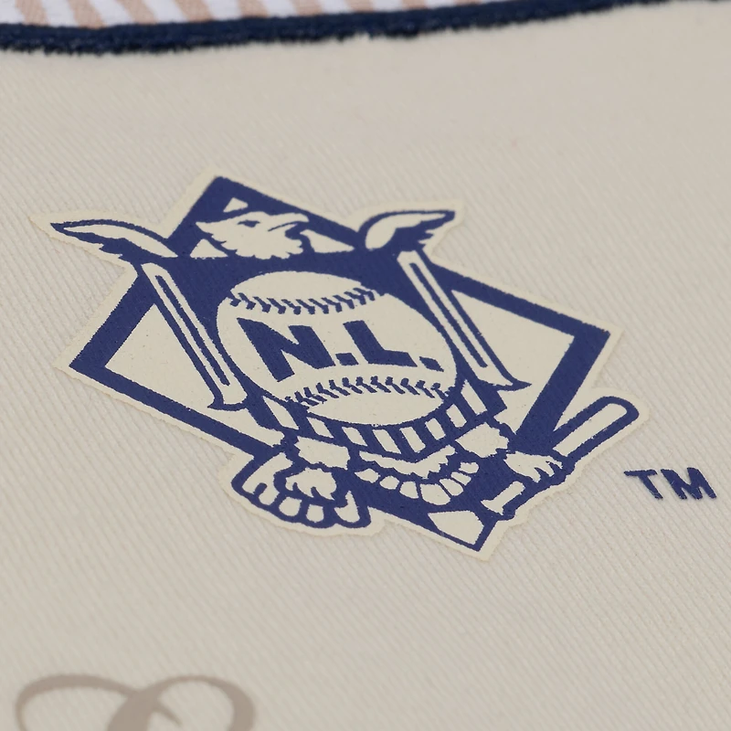 Women's Mitchell & Ness Cream Los Angeles Dodgers Cooperstown Yacht Rock Boxy Cropped T-Shirt