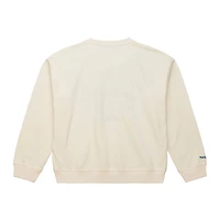 Sweat-shirt à col rond premium Mitchell & Ness crème Los Angeles Dodgers pour femmes