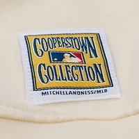 Sweat-shirt à col rond premium Mitchell & Ness crème Los Angeles Dodgers pour femmes