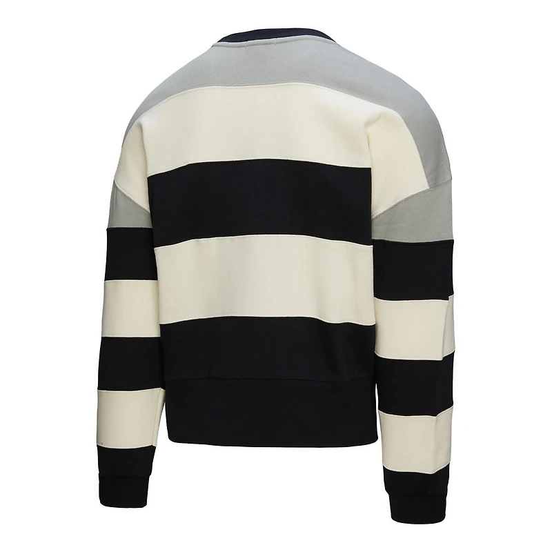 Women's Mitchell & Ness  Gray/Black Los Angeles Dodgers Cooperstown Collection Blocked Fleece Pullover Sweatshirt