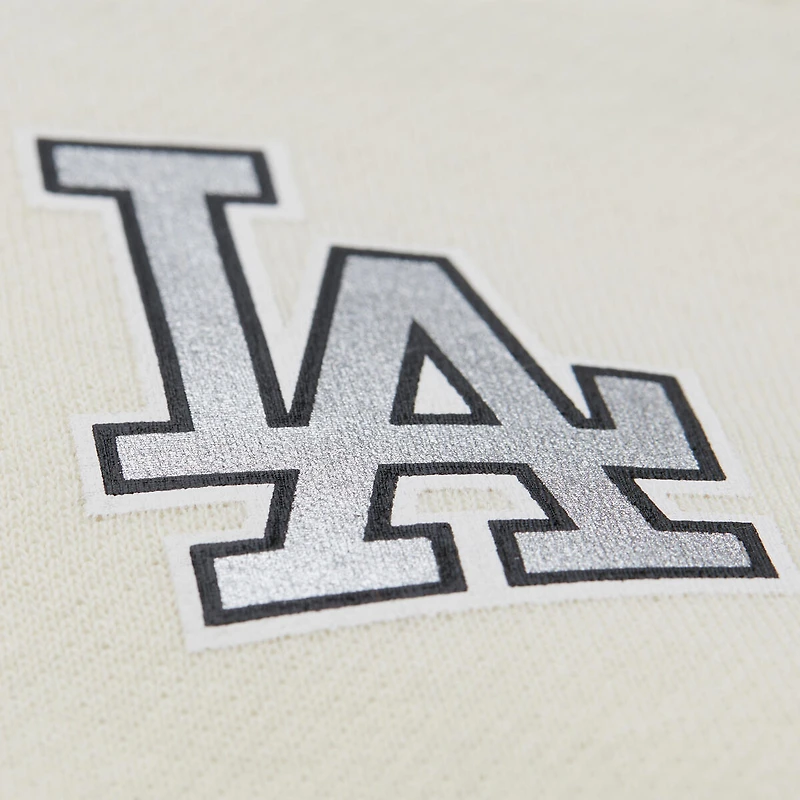 Women's Mitchell & Ness  Gray/Black Los Angeles Dodgers Cooperstown Collection Blocked Fleece Pullover Sweatshirt