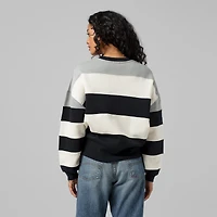 Women's Mitchell & Ness  Gray/Black Los Angeles Dodgers Cooperstown Collection Blocked Fleece Pullover Sweatshirt