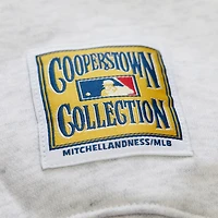 Sweat-shirt court à capuche Mitchell & Ness gris chiné pour femme, motif Los Angeles Dodgers