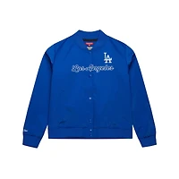 Veste en satin à boutons-pression Mitchell & Ness Royal Los Angeles Dodgers pour femme