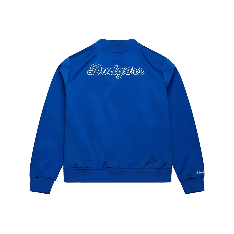 Veste en satin à boutons-pression Mitchell & Ness Royal Los Angeles Dodgers pour femme