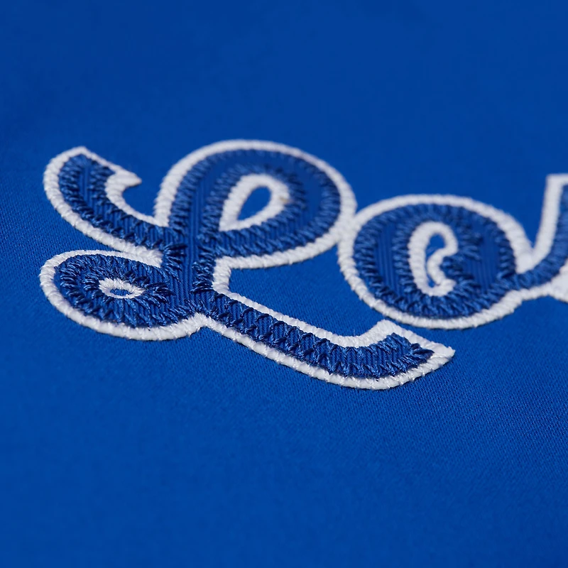 Veste en satin à boutons-pression Mitchell & Ness Royal Los Angeles Dodgers pour femme