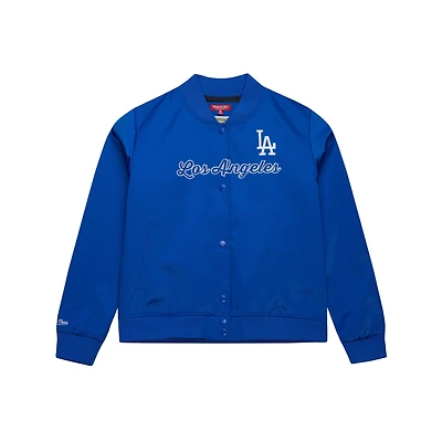 Veste en satin à boutons-pression Mitchell & Ness Royal Los Angeles Dodgers pour femme