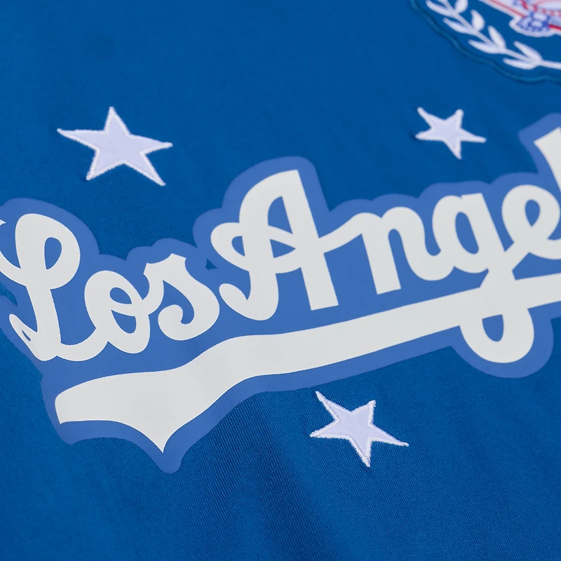 T-shirt court et carré Mitchell & Ness Royal Los Angeles Dodgers pour femmes