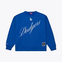 Women's Mitchell & Ness  Royal Los Angeles Dodgers Script Sweatshirt