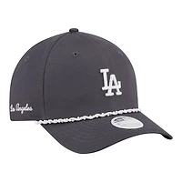 Women's New Era Charcoal Los Angeles Dodgers Pearl Rope 9FORTY M-Crown Adjustable Hat