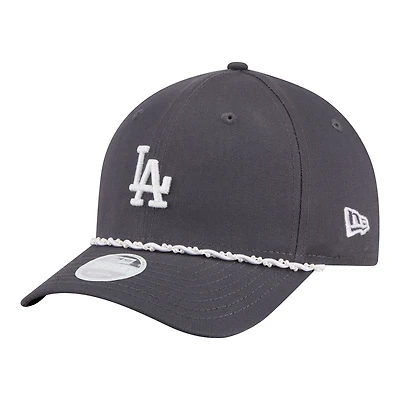 Women's New Era Charcoal Los Angeles Dodgers Pearl Rope 9FORTY M-Crown Adjustable Hat