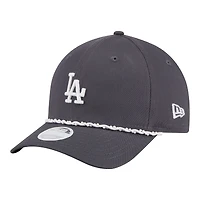 Women's New Era Charcoal Los Angeles Dodgers Pearl Rope 9FORTY M-Crown Adjustable Hat