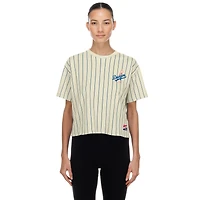 Women's New Era  Cream Los Angeles Dodgers Throwback Boxy T-Shirt