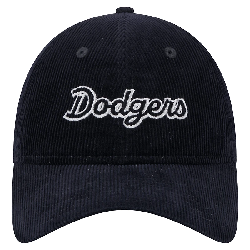 Casquette ajustable en velours côtelé bleu foncé 9TWENTY des Los Angeles Dodgers de New Era pour femme