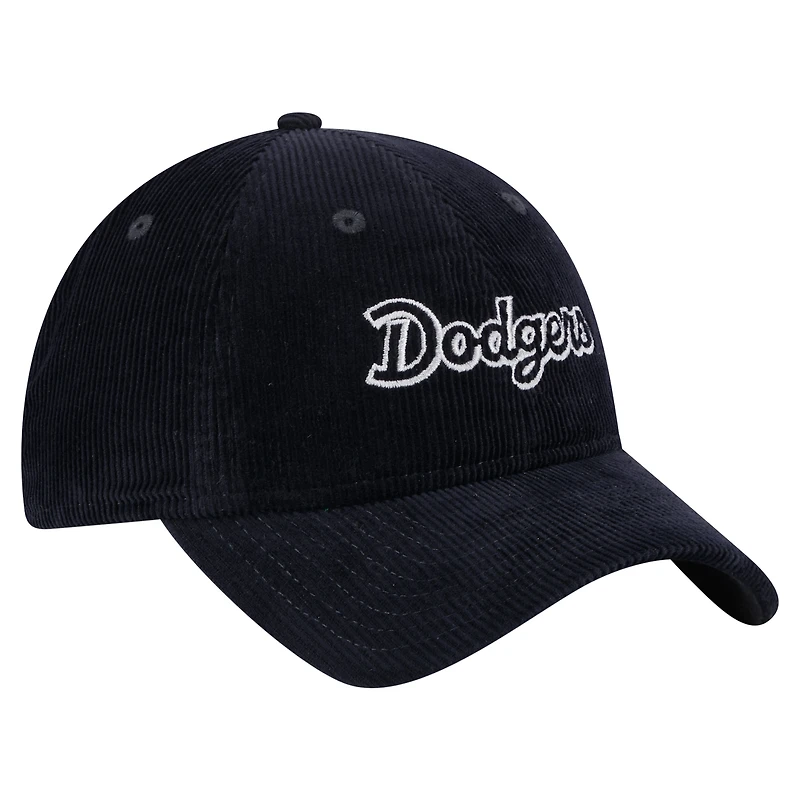 Casquette ajustable en velours côtelé bleu foncé 9TWENTY des Los Angeles Dodgers de New Era pour femme