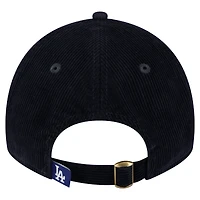 Casquette ajustable en velours côtelé bleu foncé 9TWENTY des Los Angeles Dodgers de New Era pour femme