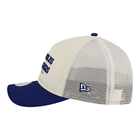 Women's New Era Light Beige/Royal Los Angeles Dodgers Retro 9FORTY M-Crown A-Frame Trucker Adjustable Hat