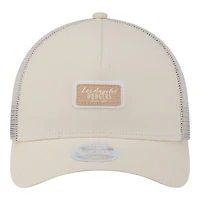 Women's New Era Light Beige Los Angeles Dodgers Tonal Patch 9FORTY M-Crown A-Frame Trucker Adjustable Hat