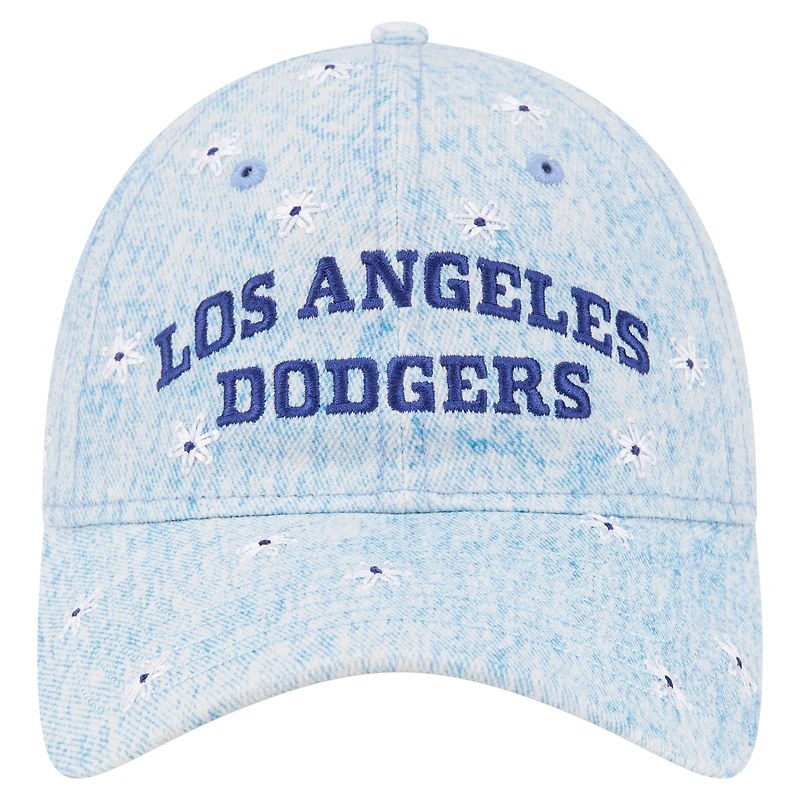 Women's New Era  Light Blue Los Angeles Dodgers Daisy All Over 9TWENTY Adjustable Hat