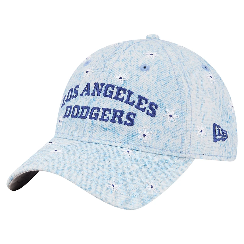 Women's New Era  Light Blue Los Angeles Dodgers Daisy All Over 9TWENTY Adjustable Hat