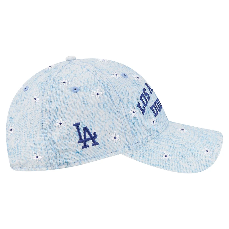 Women's New Era  Light Blue Los Angeles Dodgers Daisy All Over 9TWENTY Adjustable Hat