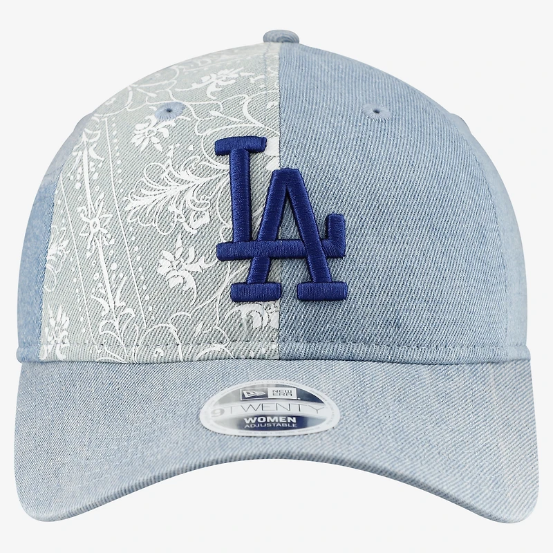 Women's New Era  Los Angeles Dodgers Denim Patchwork 9TWENTY Adjustable Hat