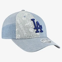 Casquette ajustable New Era Los Angeles Dodgers Denim Patchwork 9TWENTY pour femme