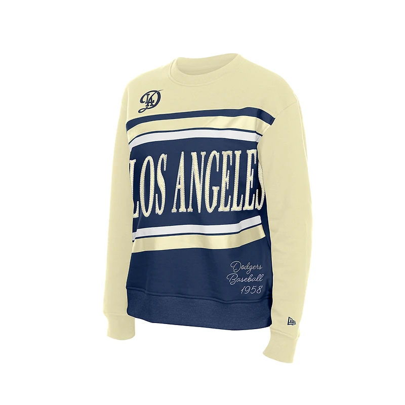 Sweat-shirt polaire New Era City Connect pour femme, bleu marine et crème, Los Angeles Dodgers, jour de match
