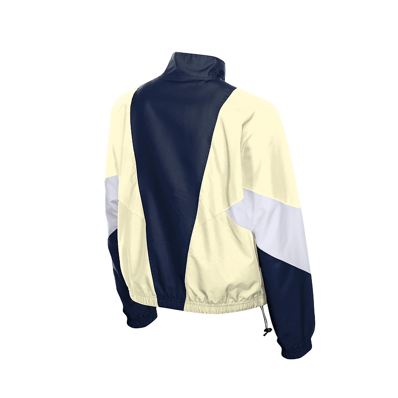 Coupe-vent zippé intégral New Era marine/crème Los Angeles Dodgers Leisure City Connect pour femme
