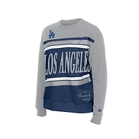 Sweat-shirt polaire New Era bleu marine/gris pour femme, modèle Los Angeles Dodgers Gameday.