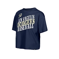 T-shirt court à paillettes New Era bleu marine pour femme, Los Angeles Dodgers City Connect