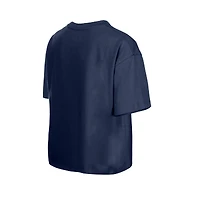 T-shirt court à paillettes New Era bleu marine pour femme, Los Angeles Dodgers City Connect