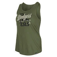 Women's New Era Olive Los Angeles Dodgers 2026 Armed Forces Day Tank Top
