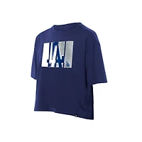 T-shirt New Era Royal Los Angeles Dodgers Boxy Foil Logo pour femme