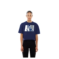 T-shirt New Era Royal Los Angeles Dodgers Boxy Foil Logo pour femme