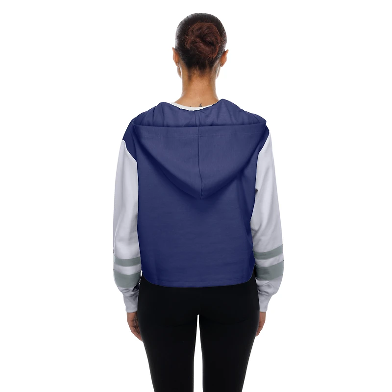 Women's New Era Royal Los Angeles Dodgers Boxy Lace-Up Hoodie