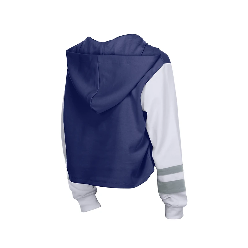 Sweat à capuche New Era Royal Los Angeles Dodgers pour femme, coupe carrée et lacets