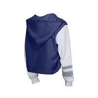 Sweat à capuche New Era Royal Los Angeles Dodgers pour femme, coupe carrée et lacets