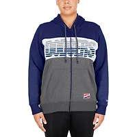 Sweat à capuche entièrement zippé New Era Royal Los Angeles Dodgers pour femme, taille Plus