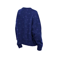 Women's New Era  Royal Los Angeles Dodgers Throwback Oversized Boxy Sweatshirt