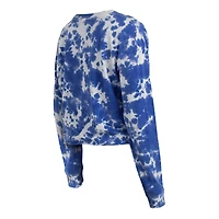 Women's New Era Royal Los Angeles Dodgers Tie-Dye Cropped Long Sleeve T-Shirt