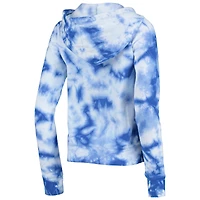 Women's New Era Royal Los Angeles Dodgers Tie-Dye Fleece Full-Zip Hoodie