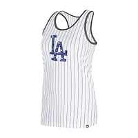 Débardeur à fines rayures Gameday des Los Angeles Dodgers New Era blanc pour femme