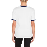 Women's New Era White Los Angeles Dodgers Oversized Ringer T-Shirt